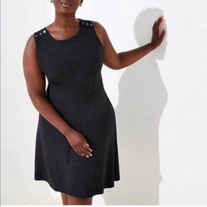 LOFT Sleeveless Shoulder Button Flare Dress